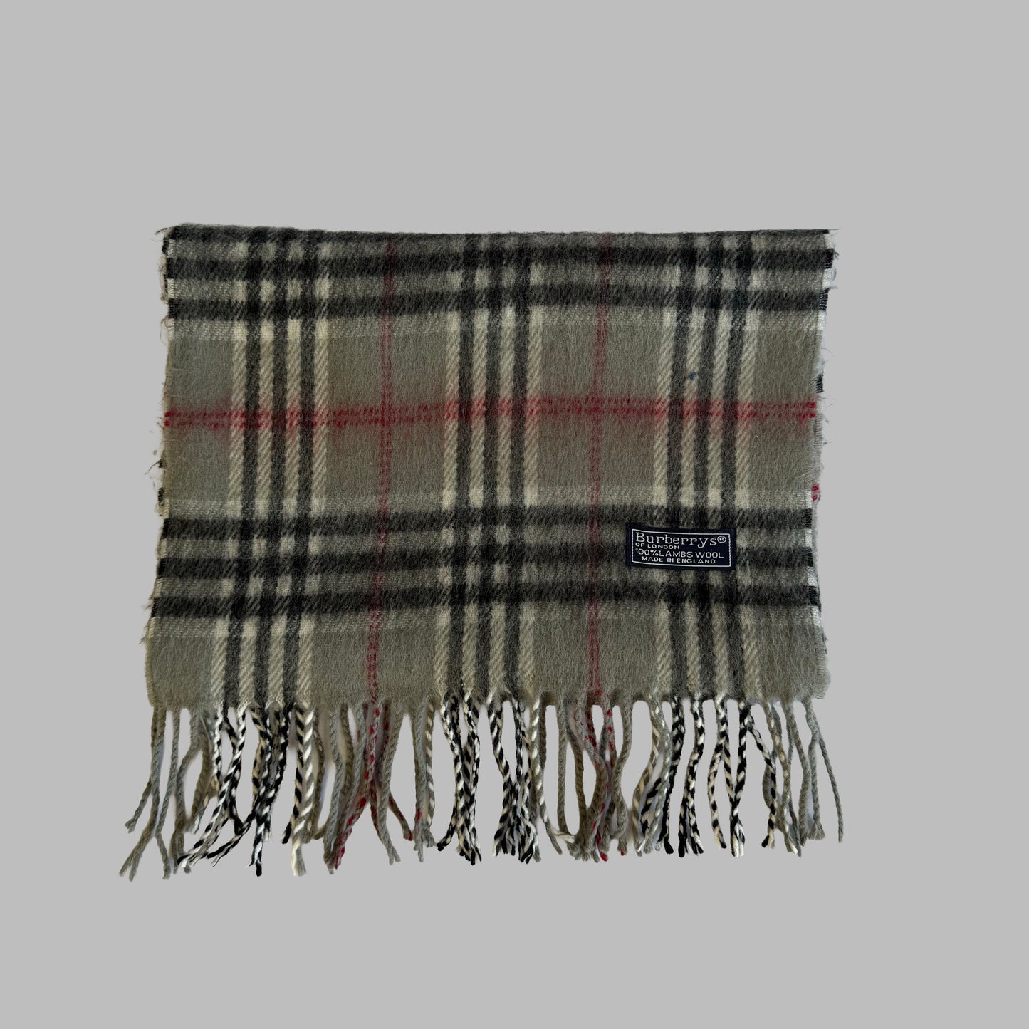 90s Burberry Lambswool Check Scarf