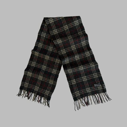90s Burberry Lambswool Check Scarf