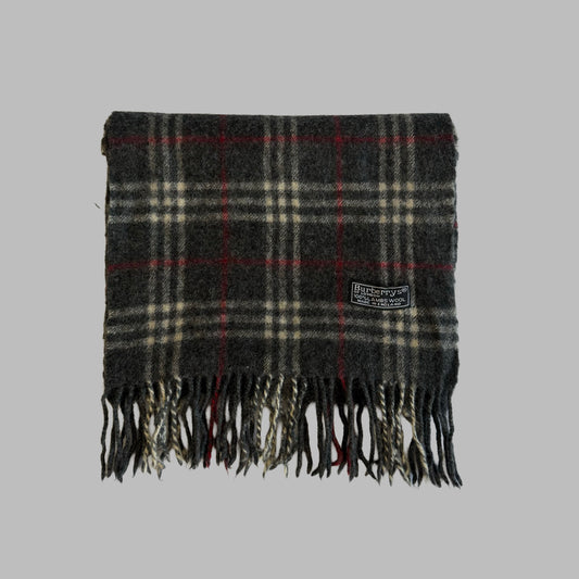 90s Burberry Lambswool Check Scarf