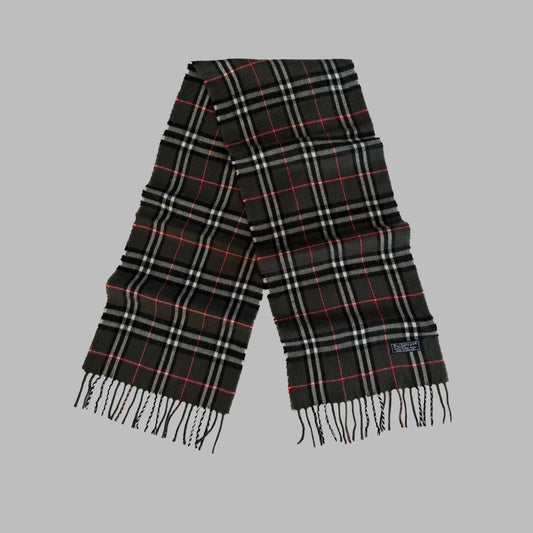 90s Burberry Lambswool Check Scarf