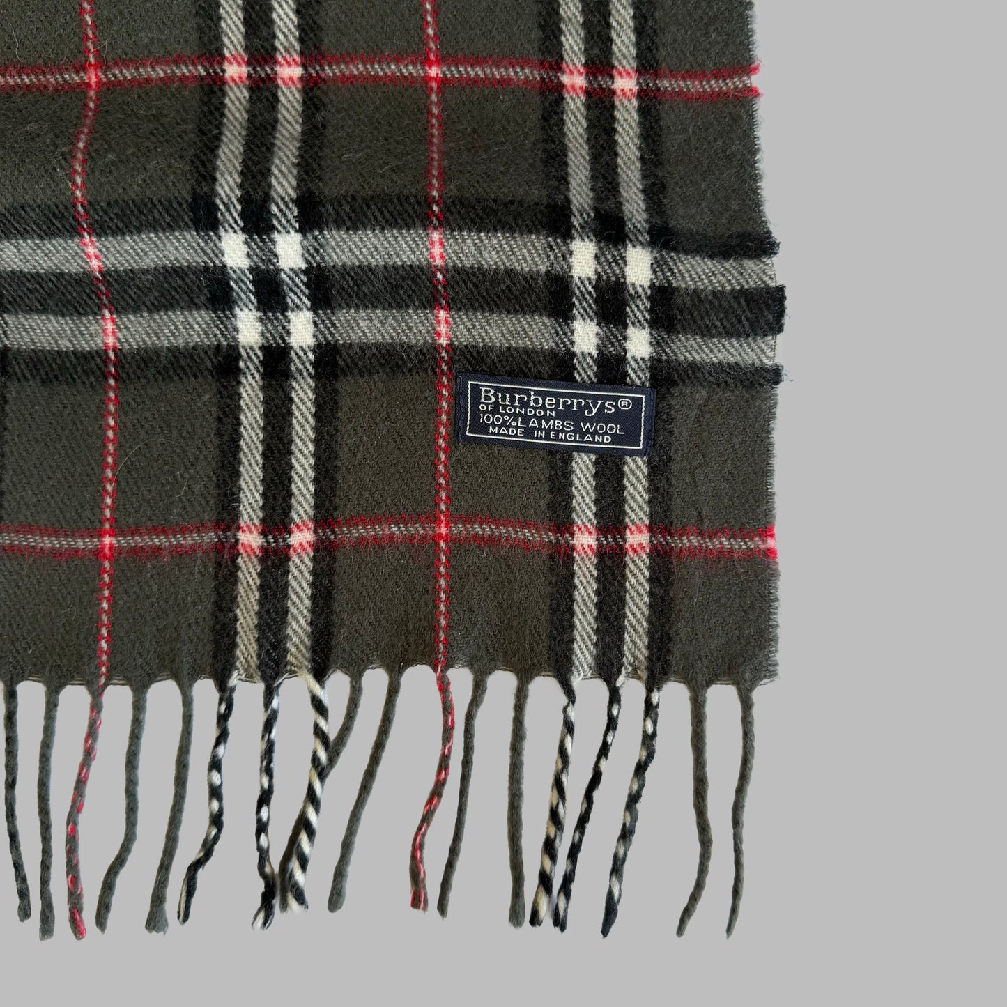 90s Burberry Lambswool Check Scarf