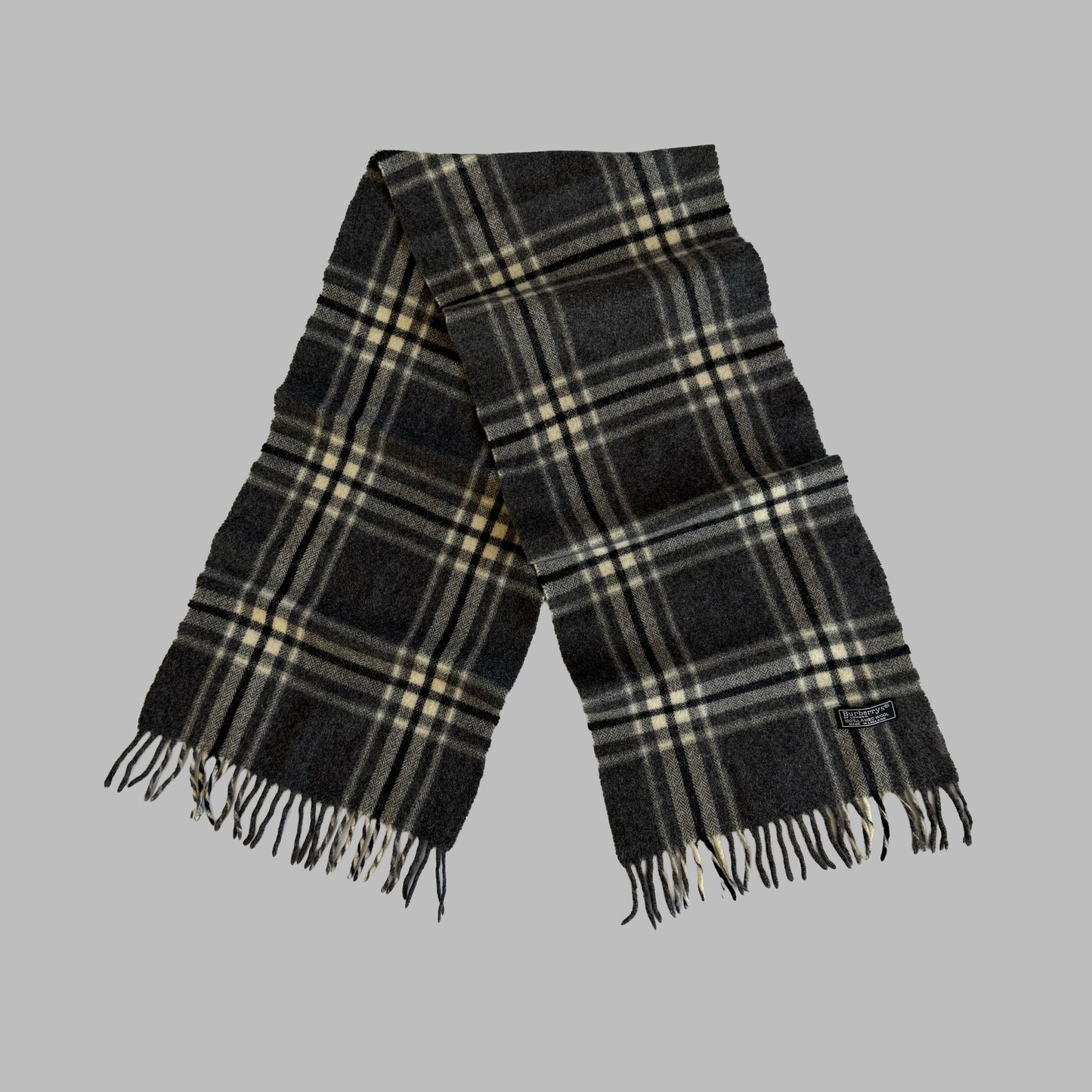 90s Burberry Lambswool Check Scarf