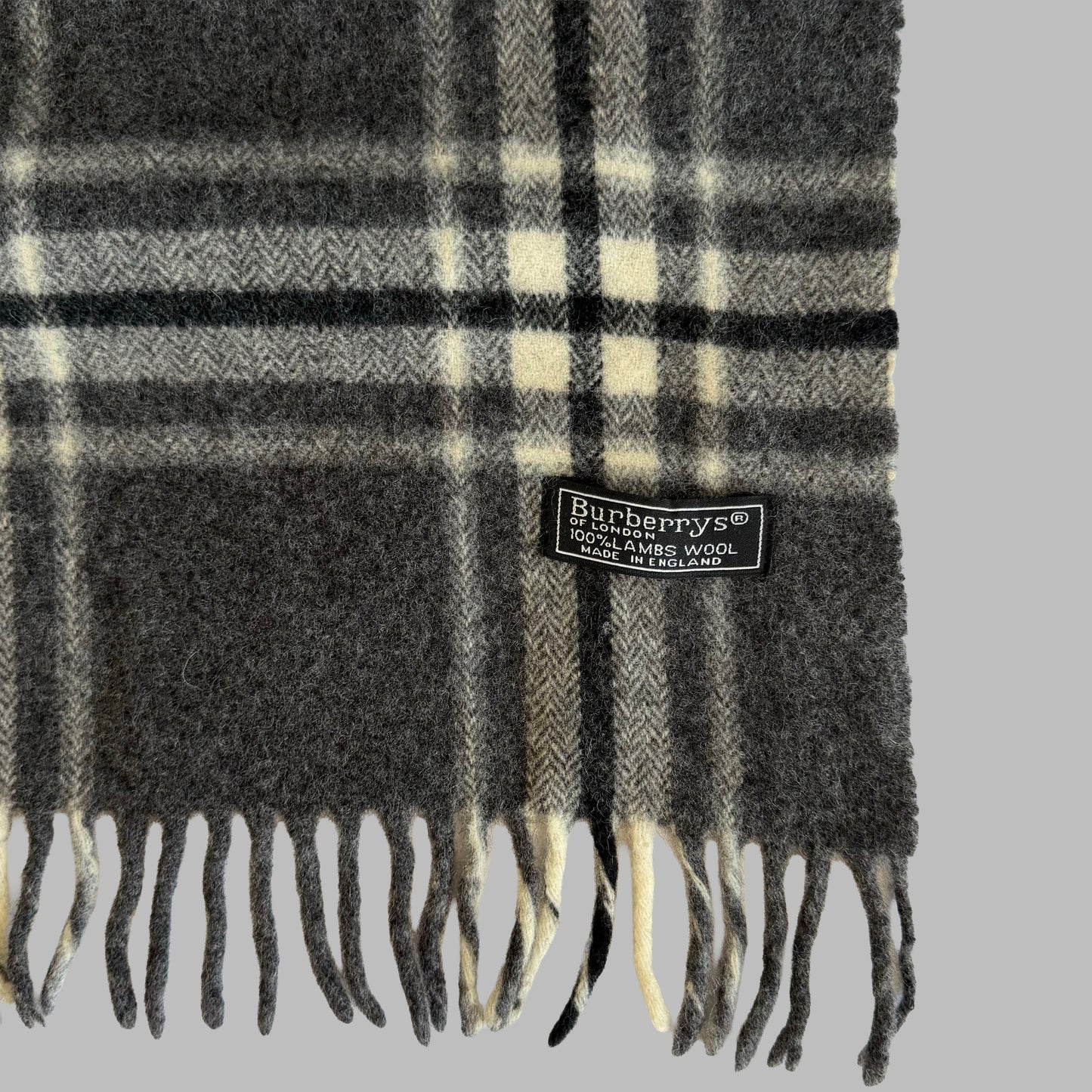 90s Burberry Lambswool Check Scarf