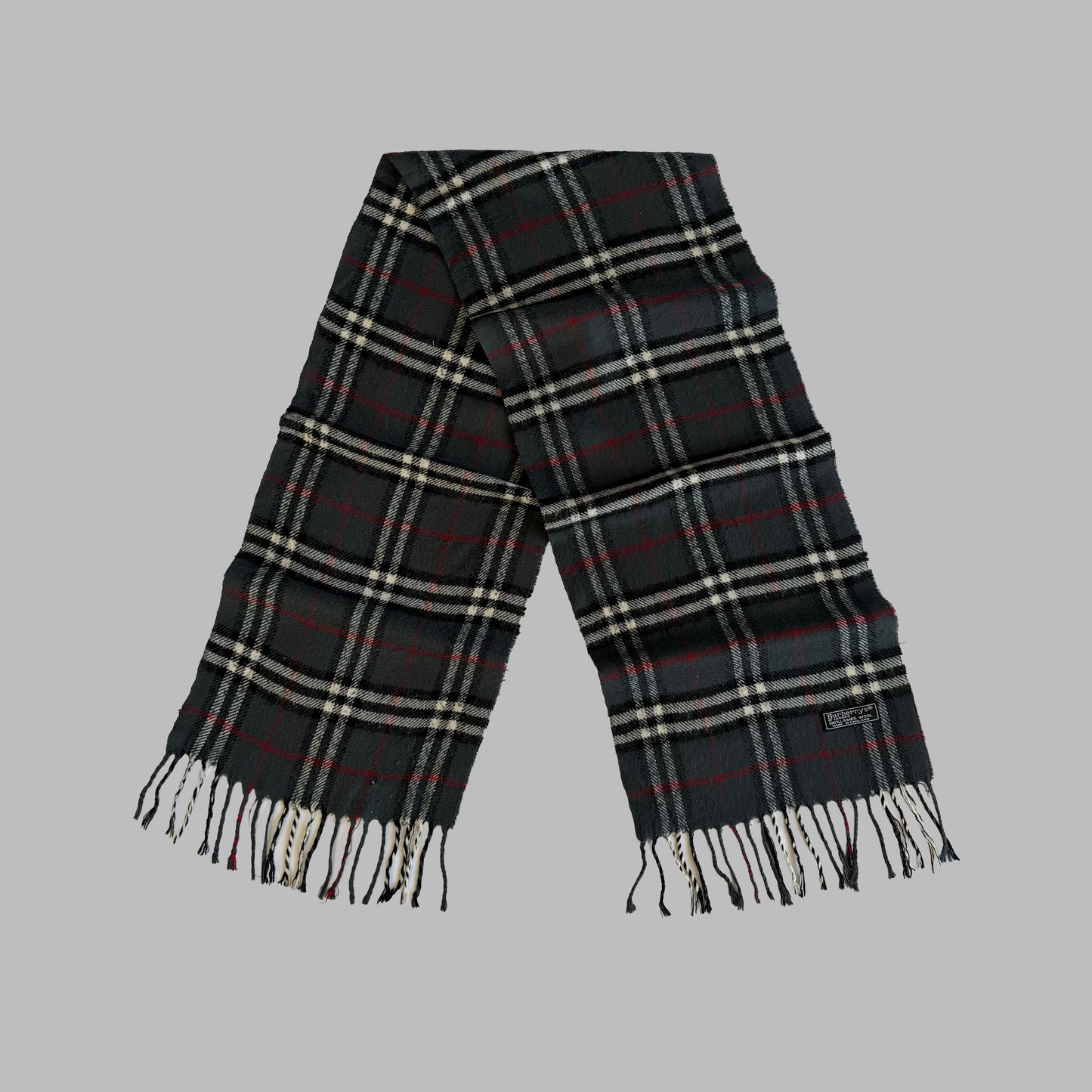 90s Burberry Lambswool Check Scarf