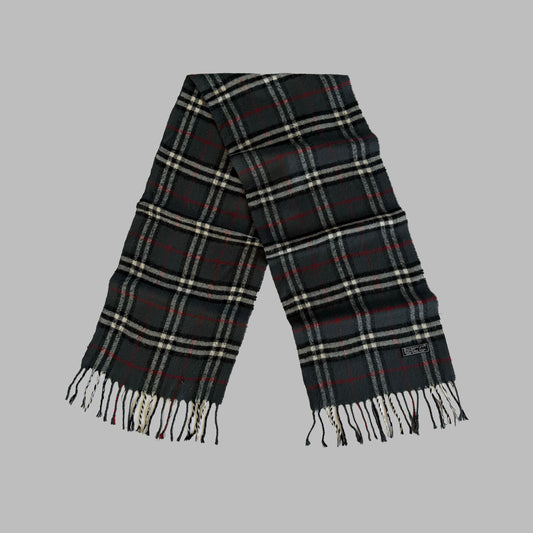90s Burberry Lambswool Check Scarf
