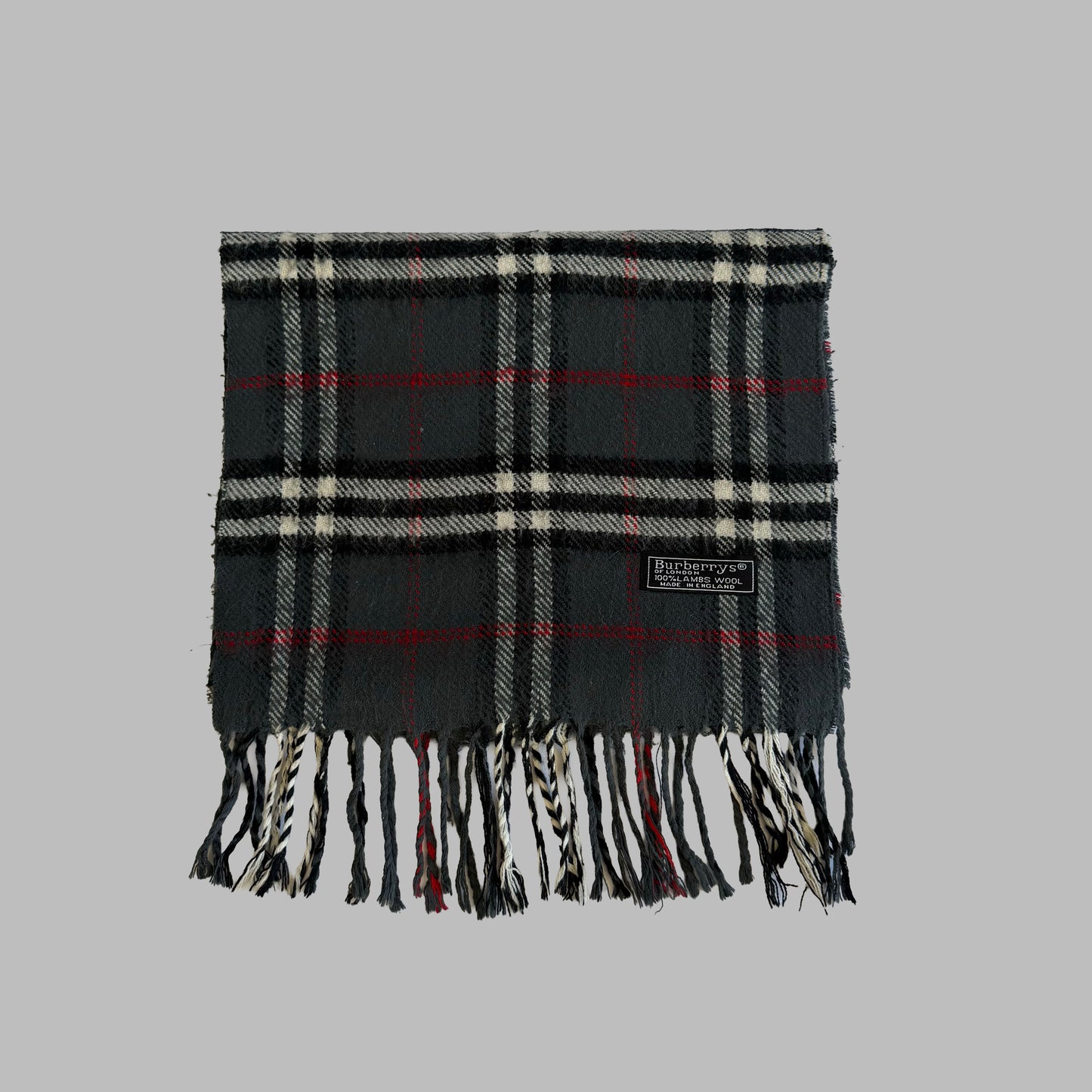90s Burberry Lambswool Check Scarf