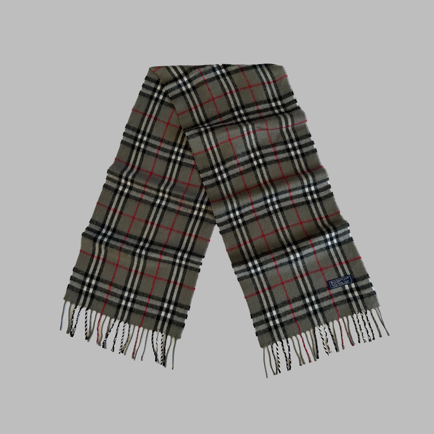 90s Burberry Lambswool Check Scarf