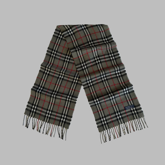 90s Burberry Lambswool Check Scarf