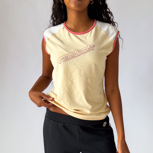 Y2K Reebok Spell Out Raglan Tank - L