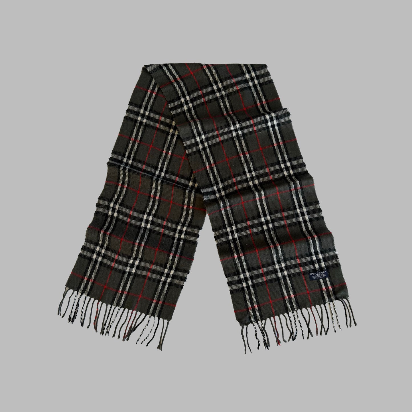90s Burberry Lambswool Check Scarf