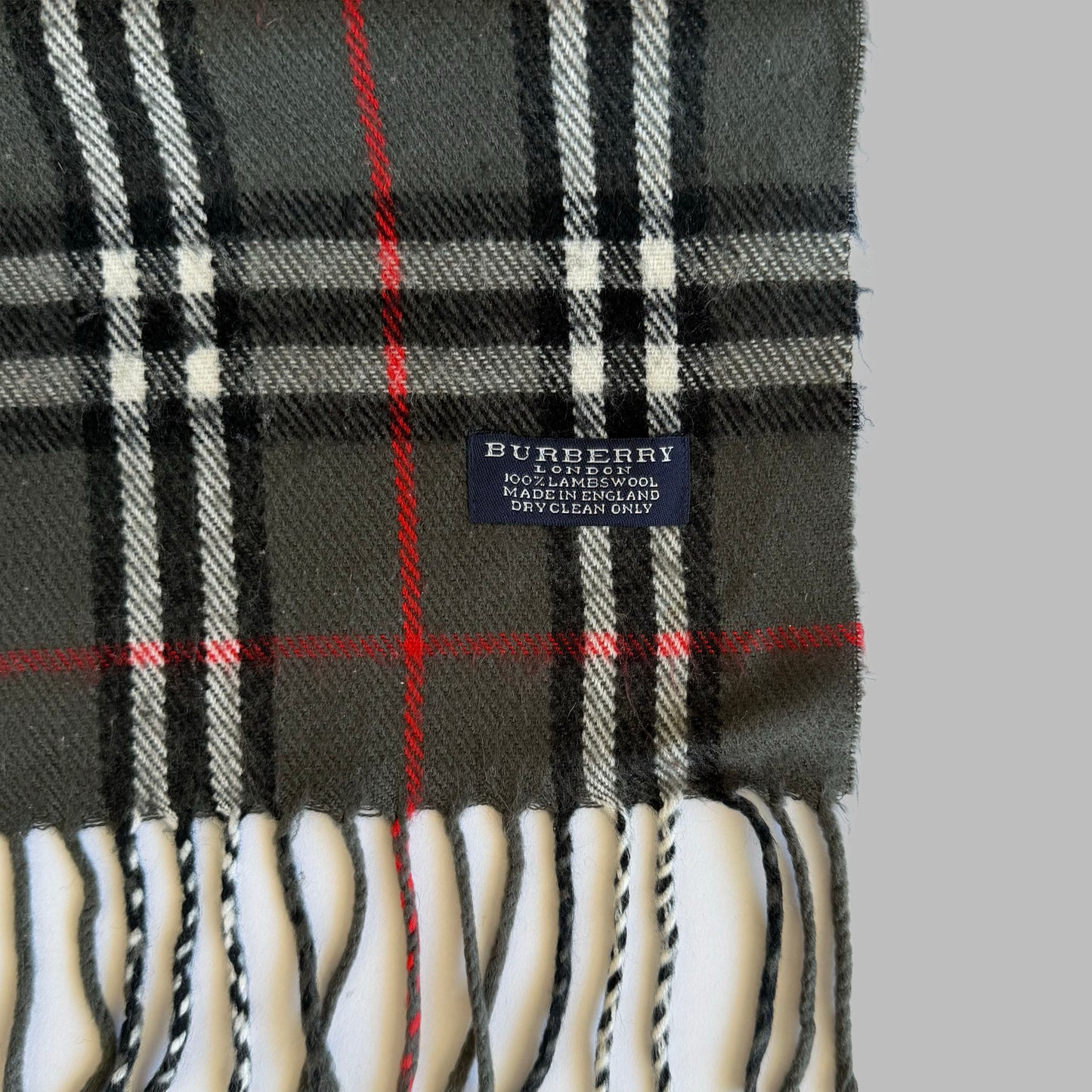 90s Burberry Lambswool Check Scarf
