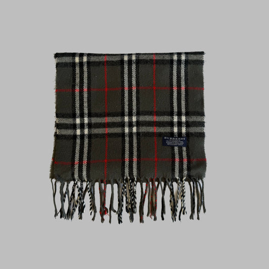 90s Burberry Lambswool Check Scarf