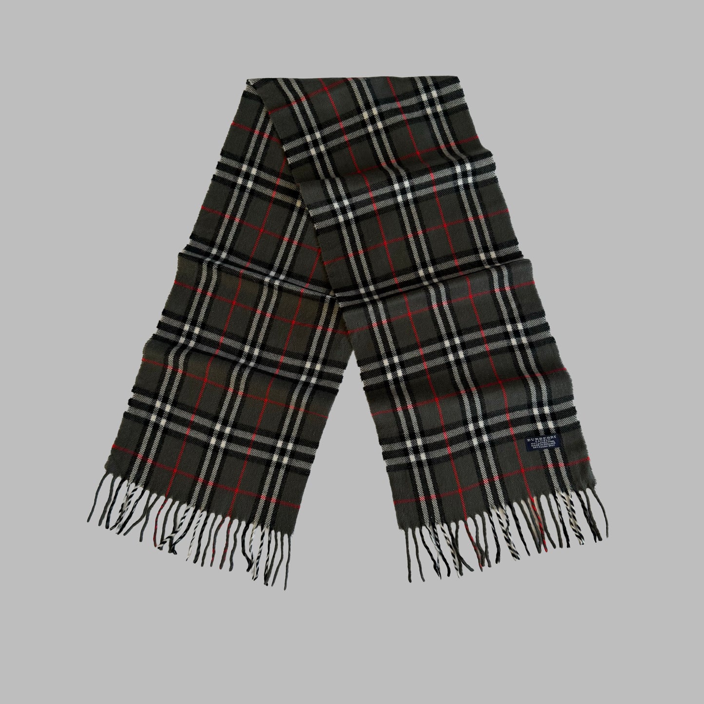 90s Burberry Lambswool Check Scarf