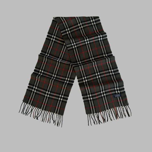 90s Burberry Lambswool Check Scarf
