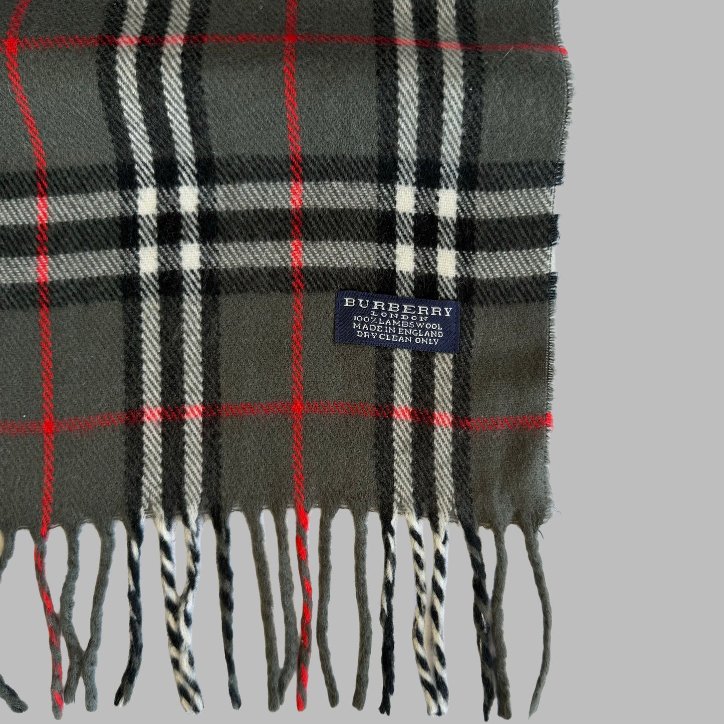 90s Burberry Lambswool Check Scarf
