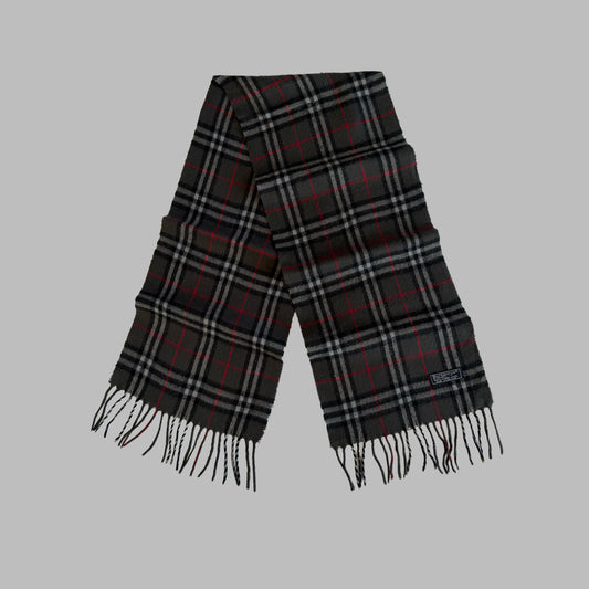 90s Burberry Lambswool Check Scarf
