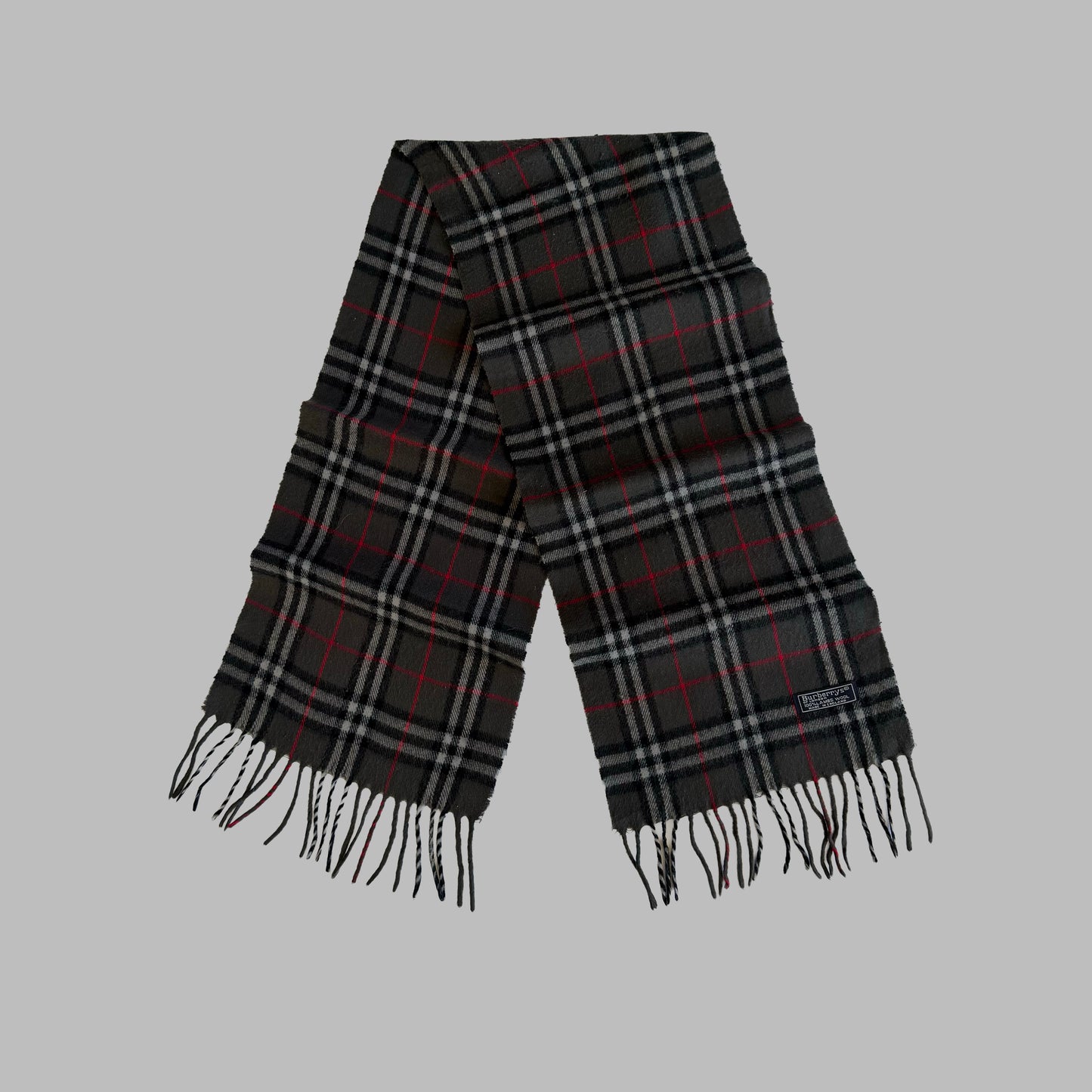 90s Burberry Lambswool Check Scarf