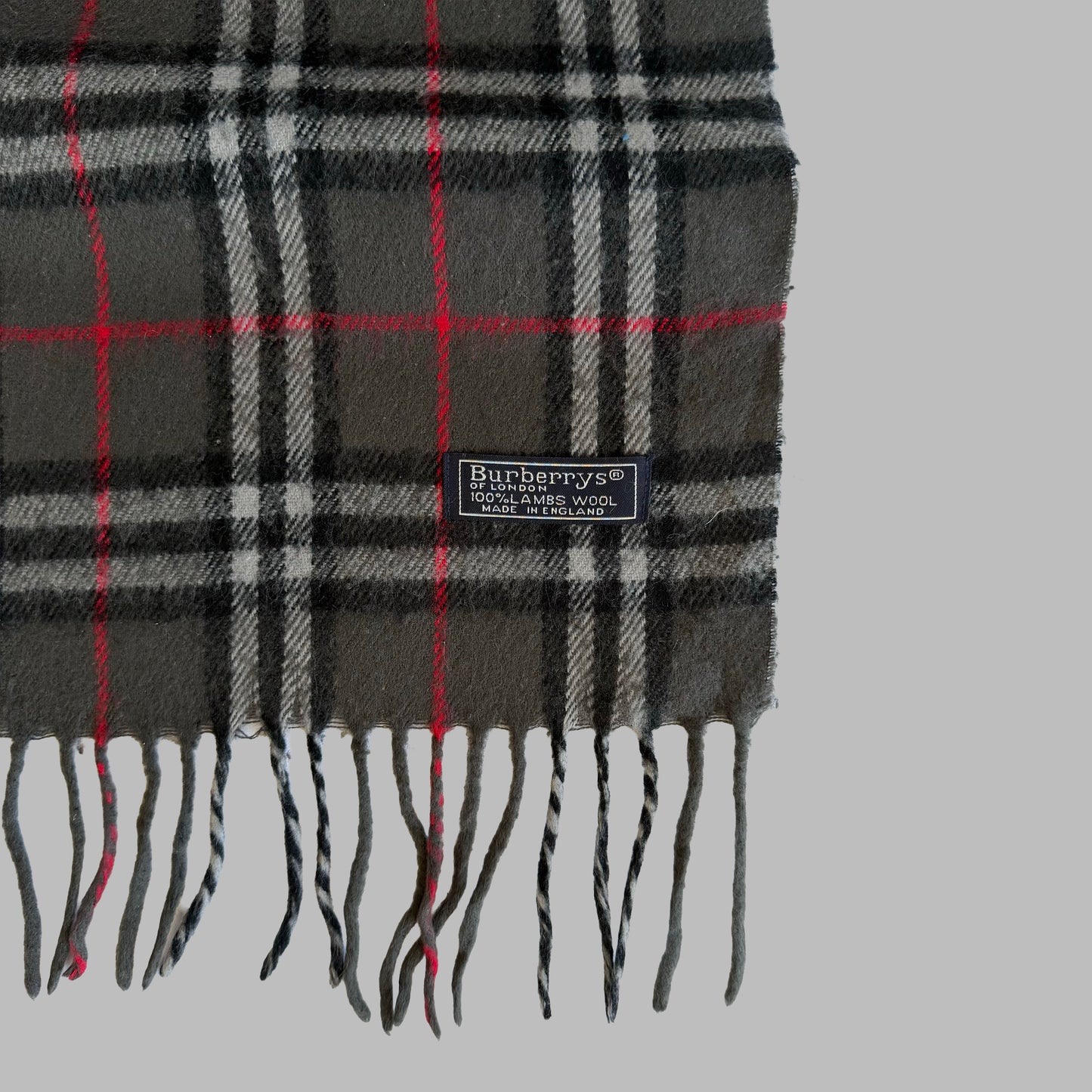 90s Burberry Lambswool Check Scarf