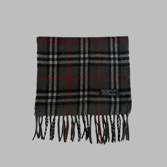 90s Burberry Lambswool Check Scarf