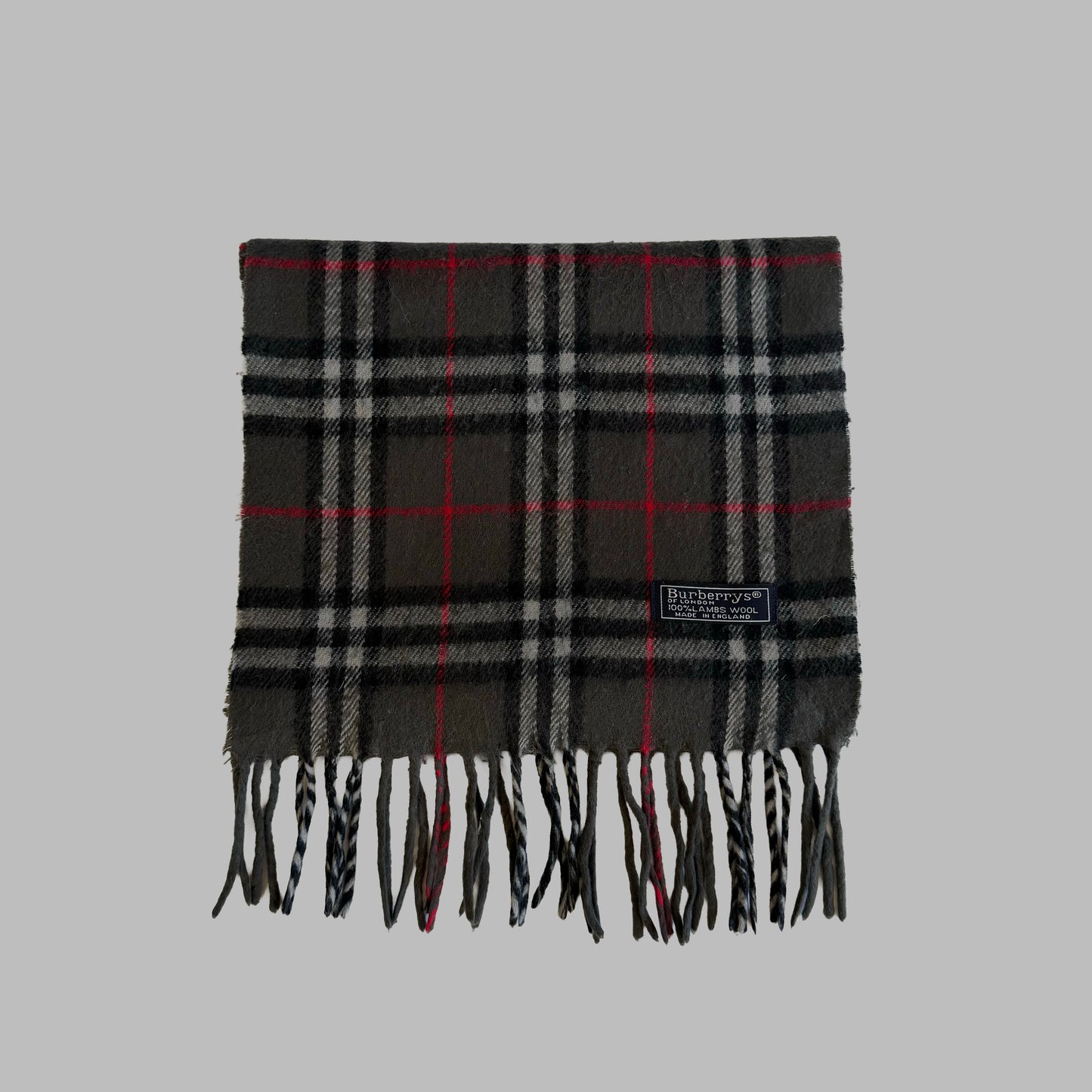 90s Burberry Lambswool Check Scarf