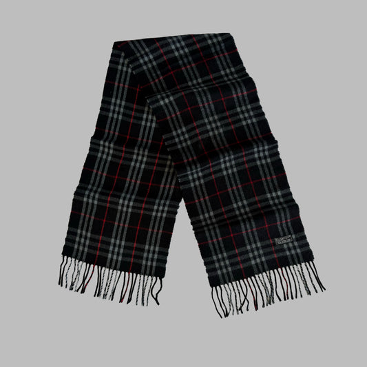 90s Burberry Lambswool Check Scarf