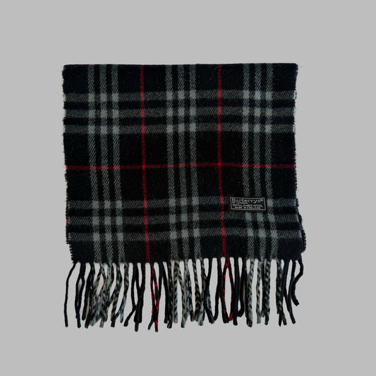 90s Burberry Lambswool Check Scarf
