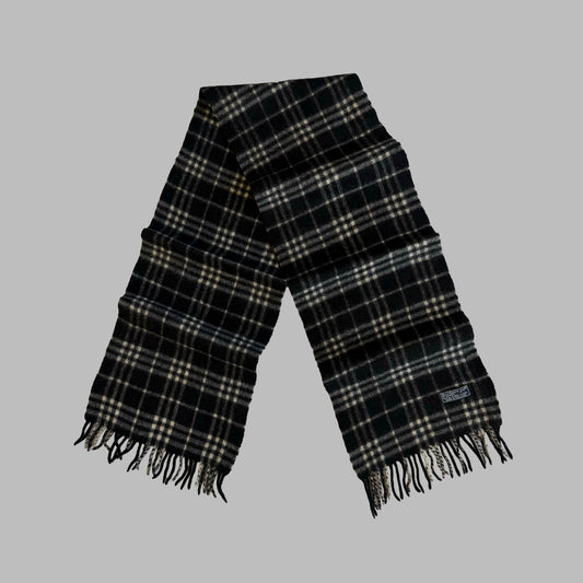 90s Burberry Lambswool Check Scarf