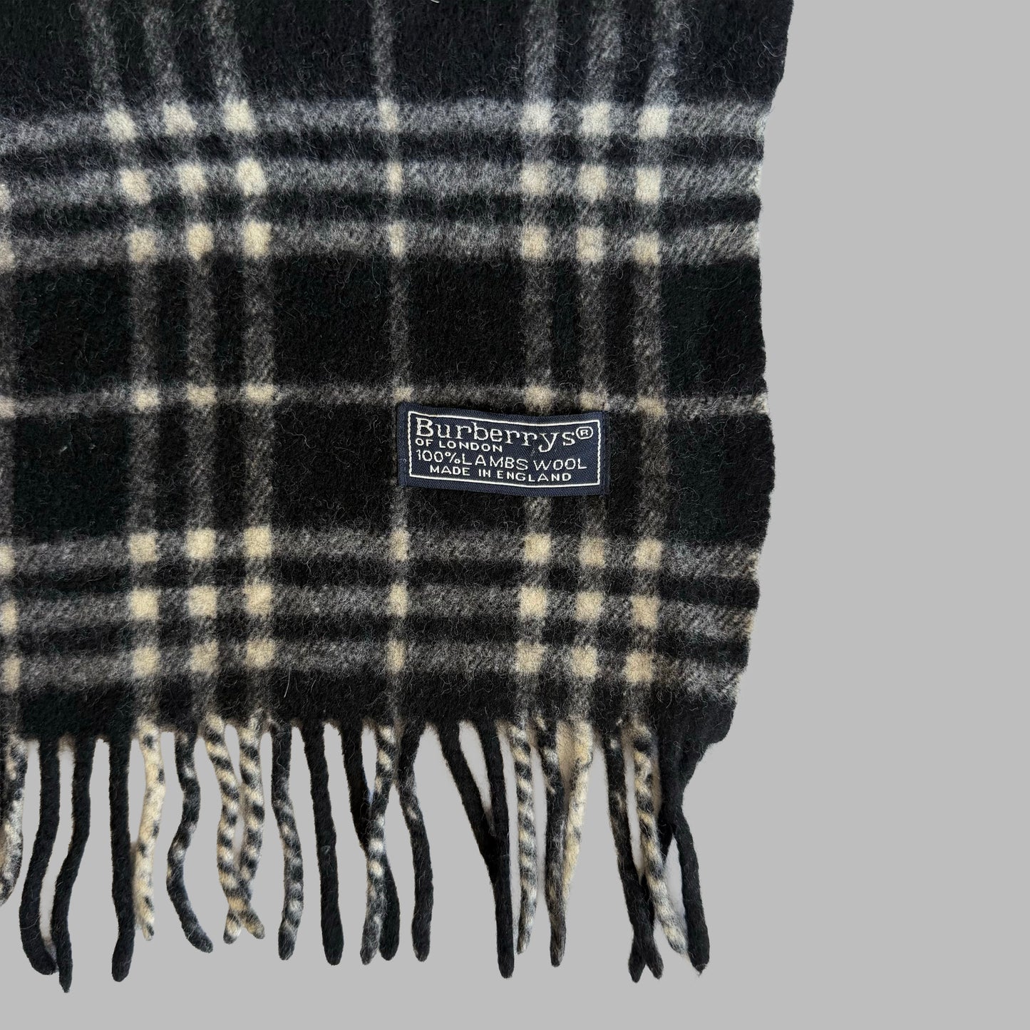 90s Burberry Lambswool Check Scarf