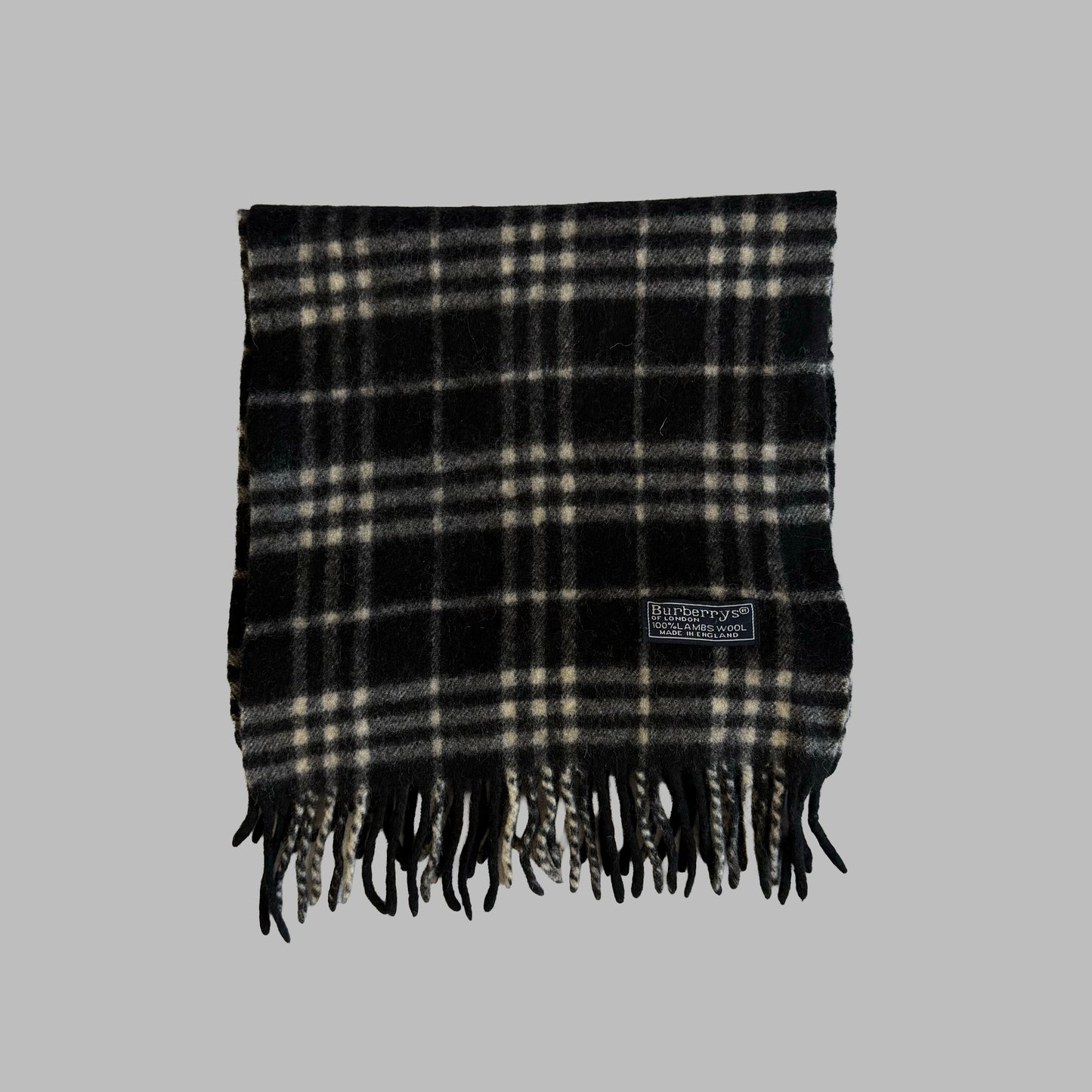 90s Burberry Lambswool Check Scarf