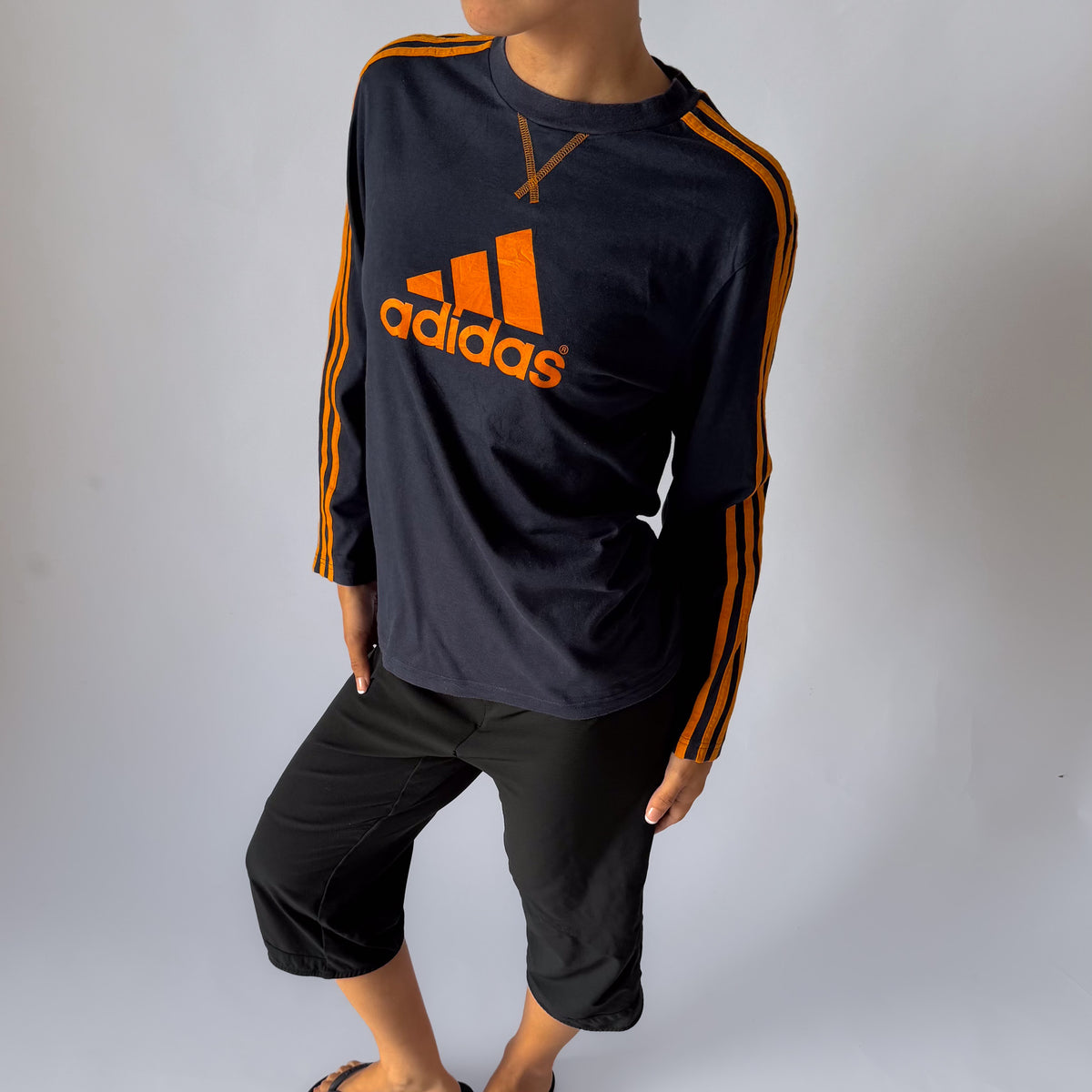 Y2K Adidas Spell Out Long Sleeve - M