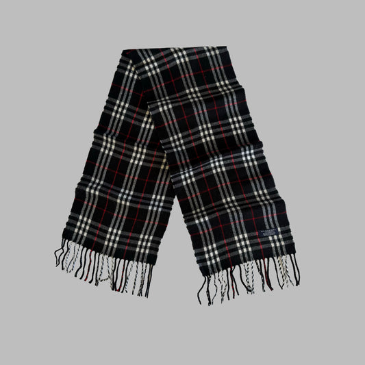 90s Burberry Lambswool Nova Check Scarf