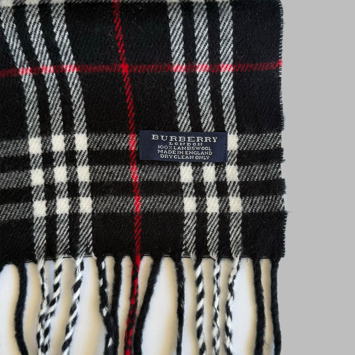 90s Burberry Lambswool Nova Check Scarf