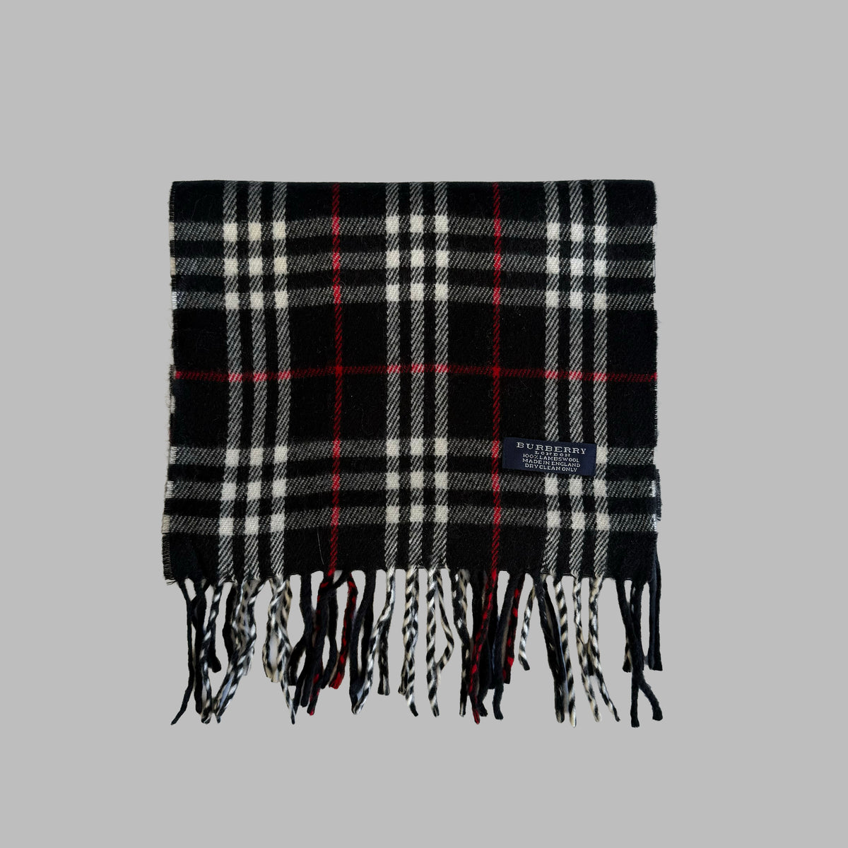 90s Burberry Lambswool Nova Check Scarf