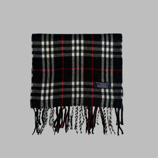 90s Burberry Lambswool Nova Check Scarf