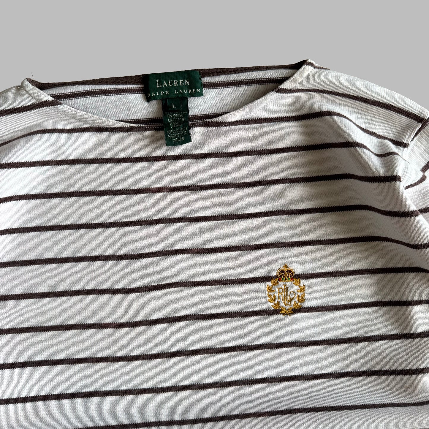 Y2K Polo Ralph Lauren Striped Pullover - L