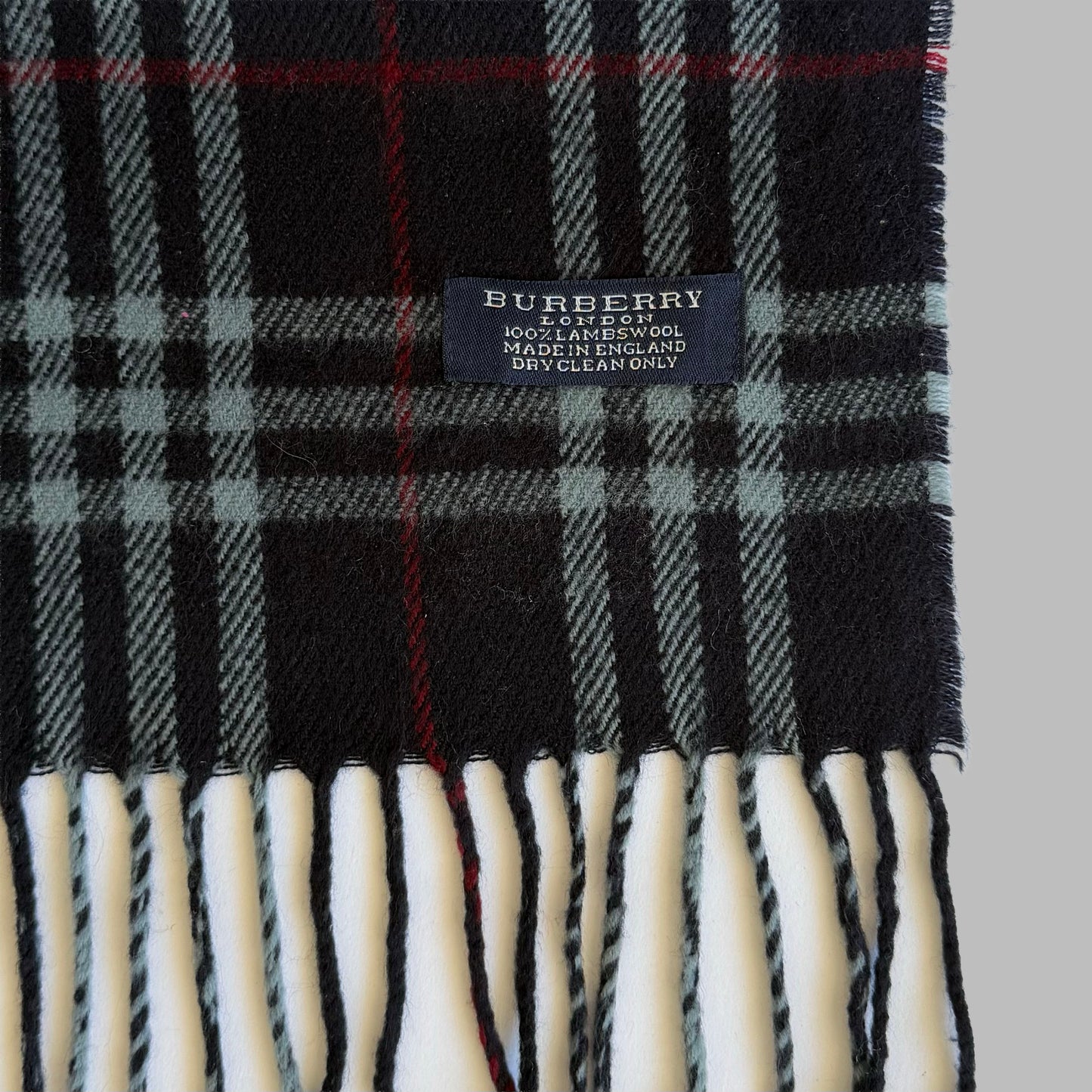 90s Burberry Lambswool Nova Check Scarf