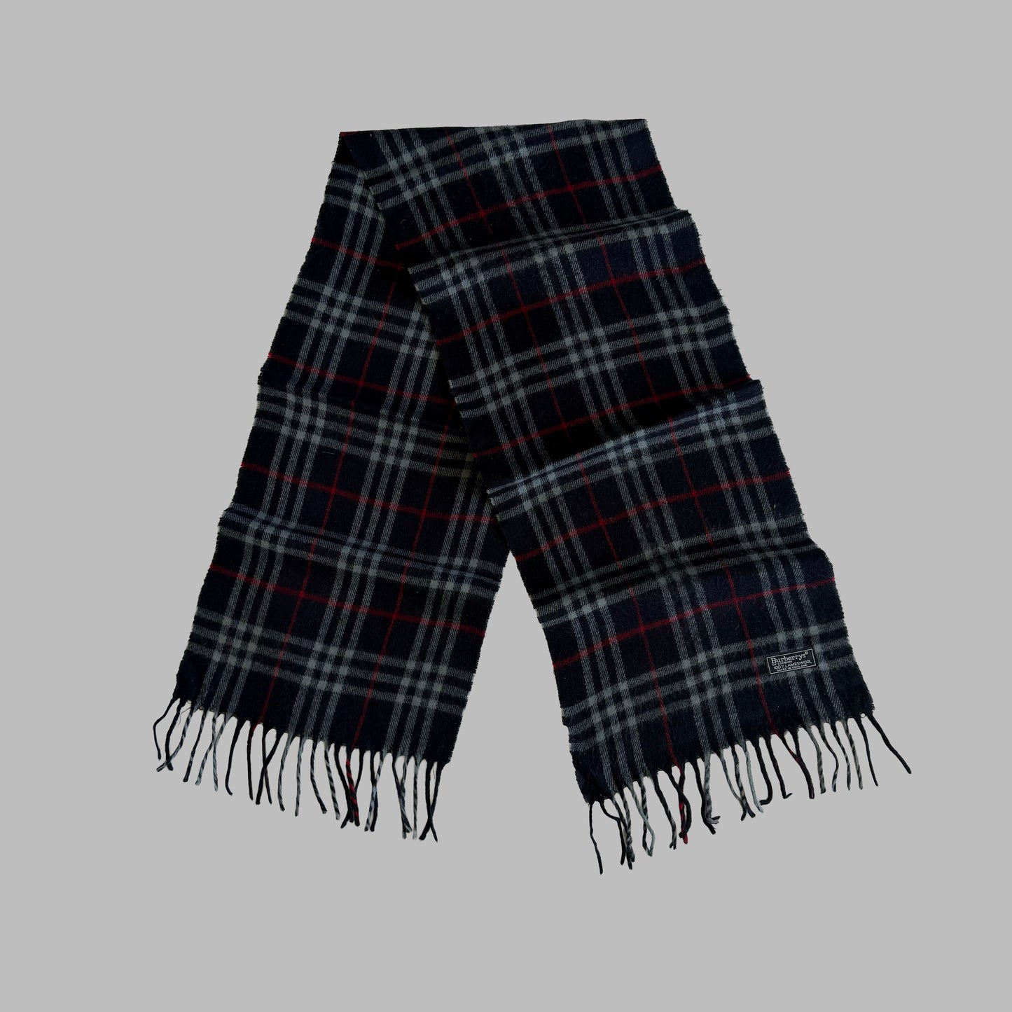 90s Burberry Lambswool Check Scarf
