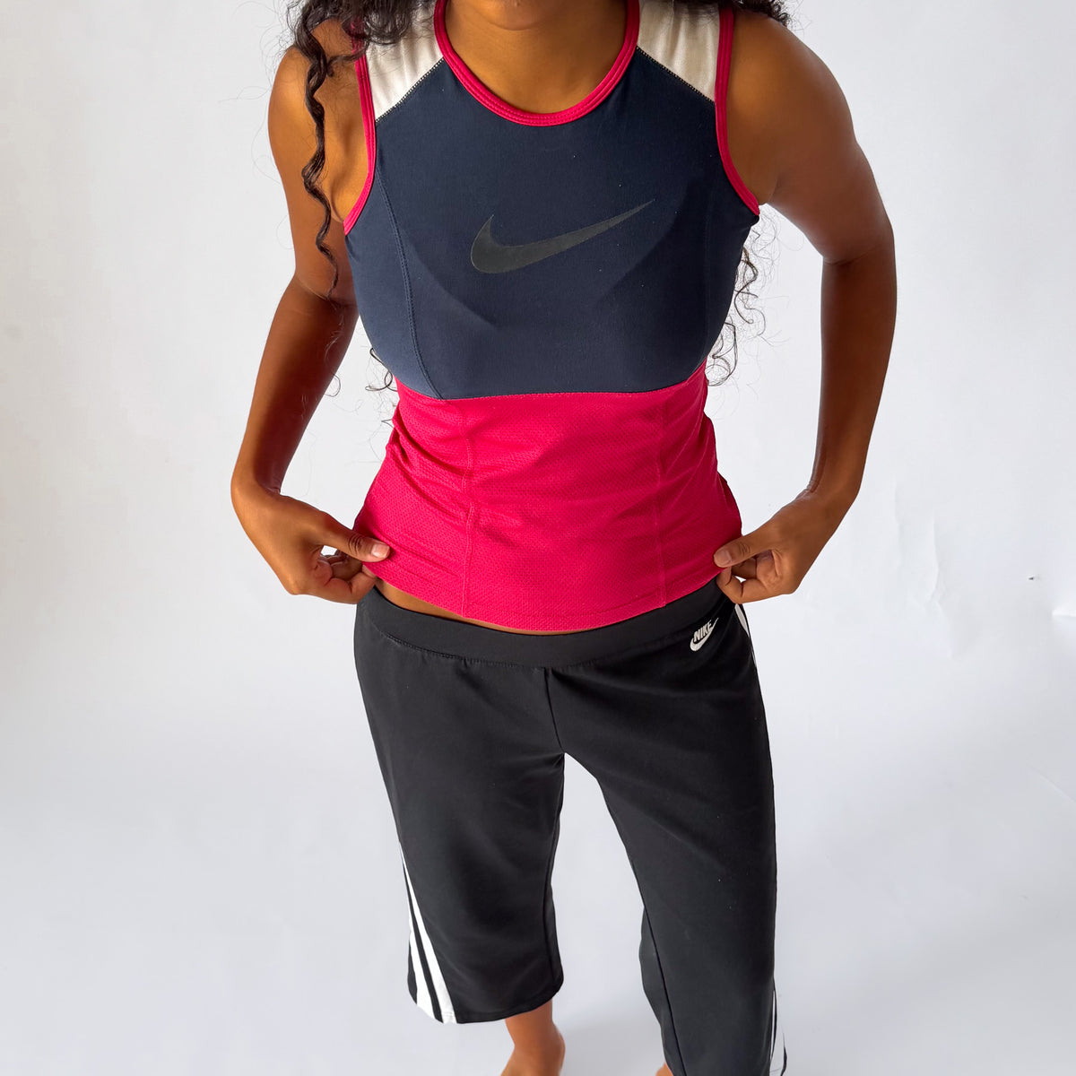 Y2K Nike Colour Block Activewear Top - S