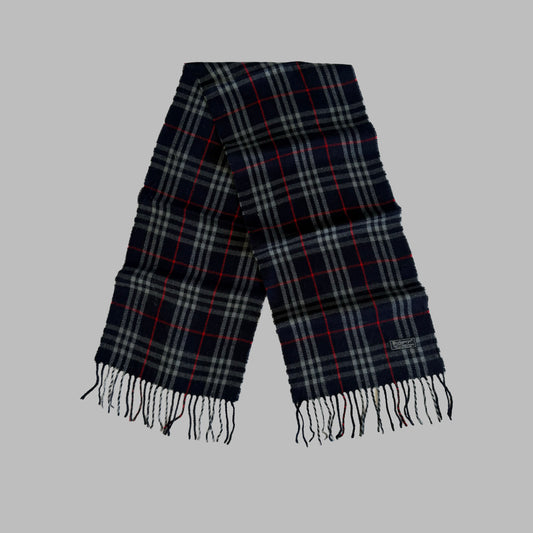 90s Burberry Lambswool Check Scarf