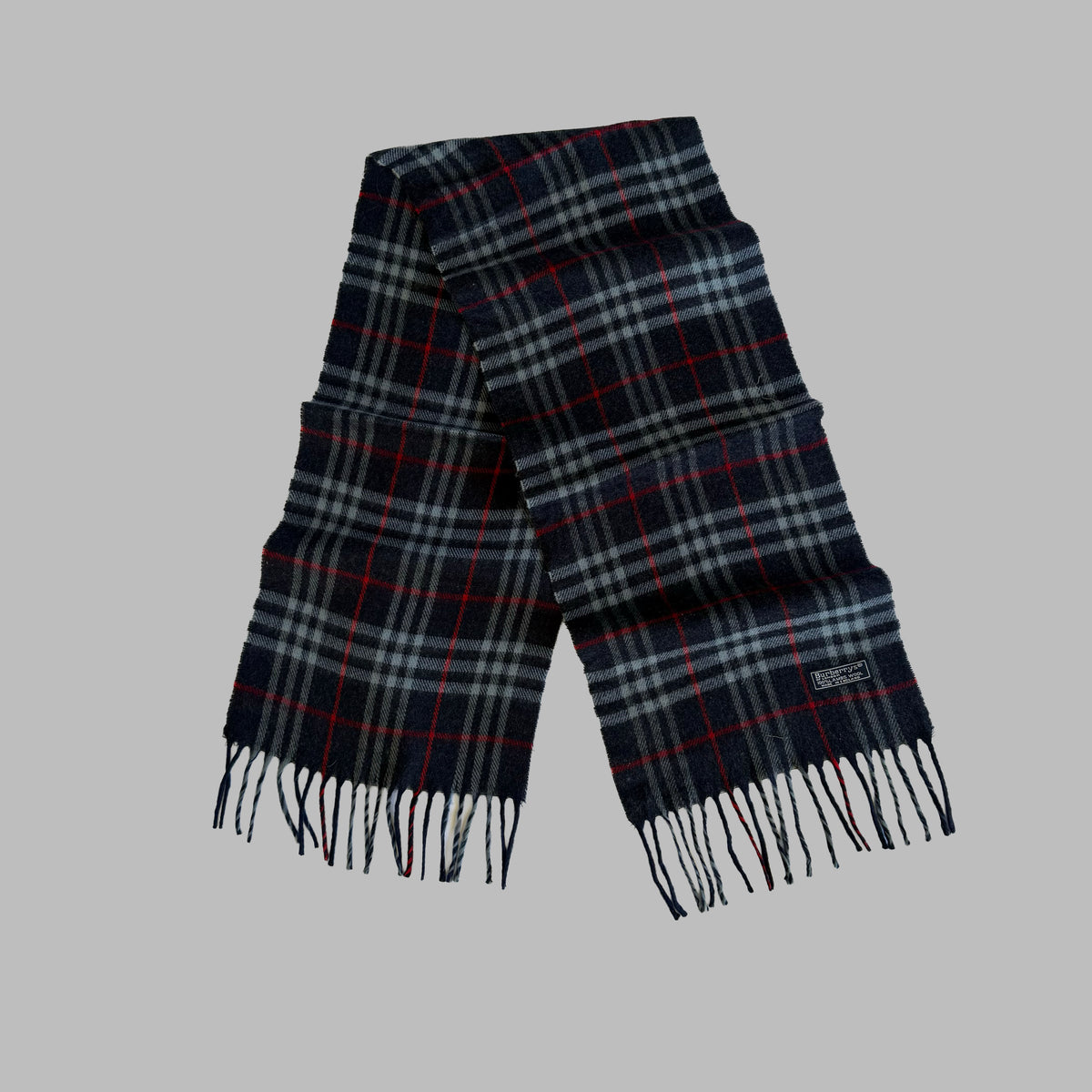 90s Burberry Lambswool Nova Check Scarf