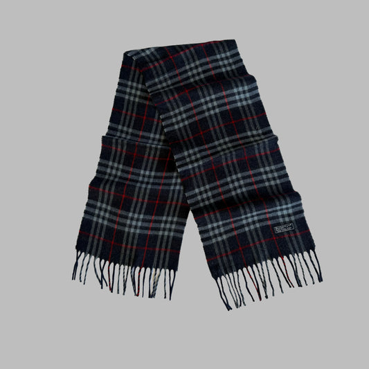 90s Burberry Lambswool Nova Check Scarf