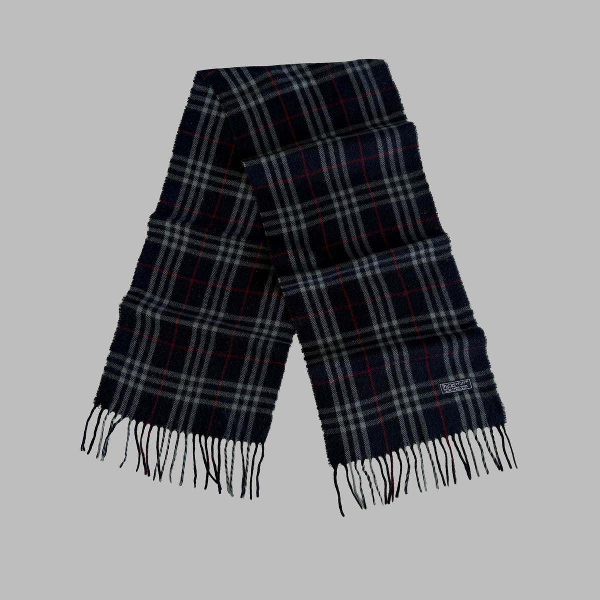 90s Burberry Lambswool Nova Check Scarf