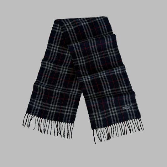 90s Burberry Lambswool Nova Check Scarf