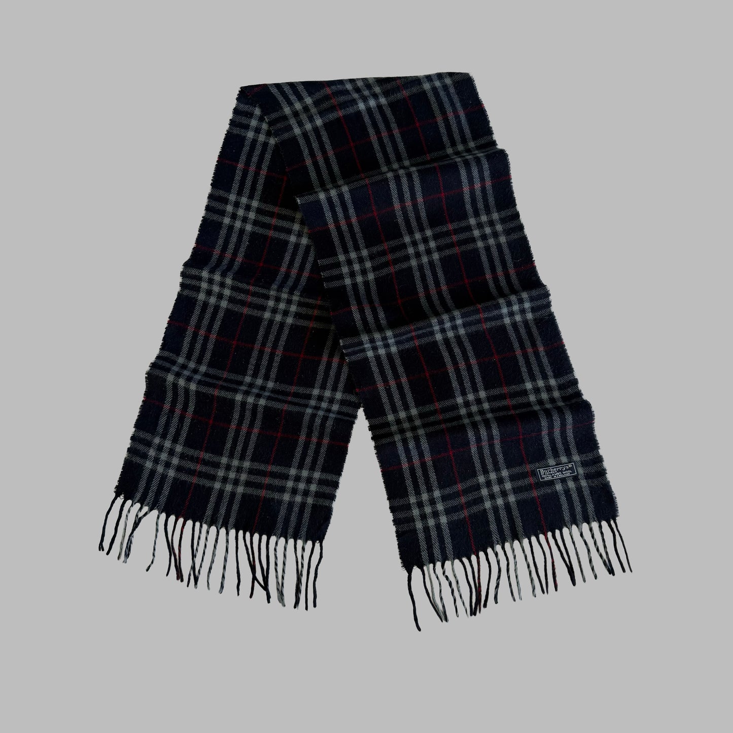 90s Burberry Lambswool Check Scarf