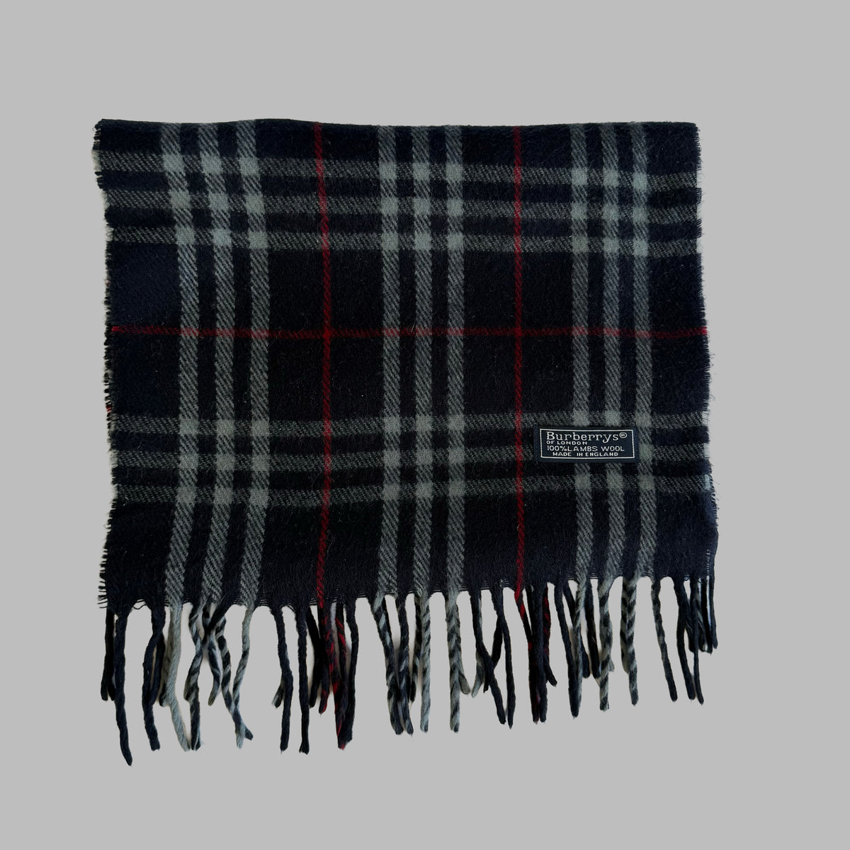 90s Burberry Lambswool Nova Check Scarf