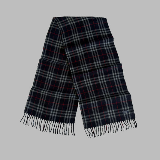 Y2K Burberry Lambswool Check Scarf