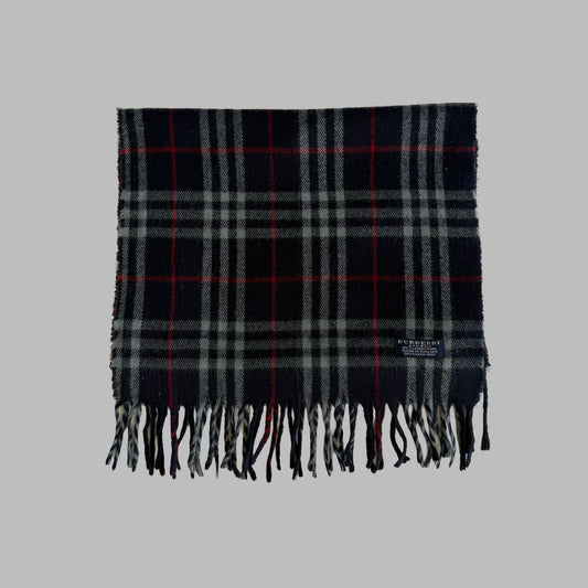 90s Burberry Lambswool Check Scarf