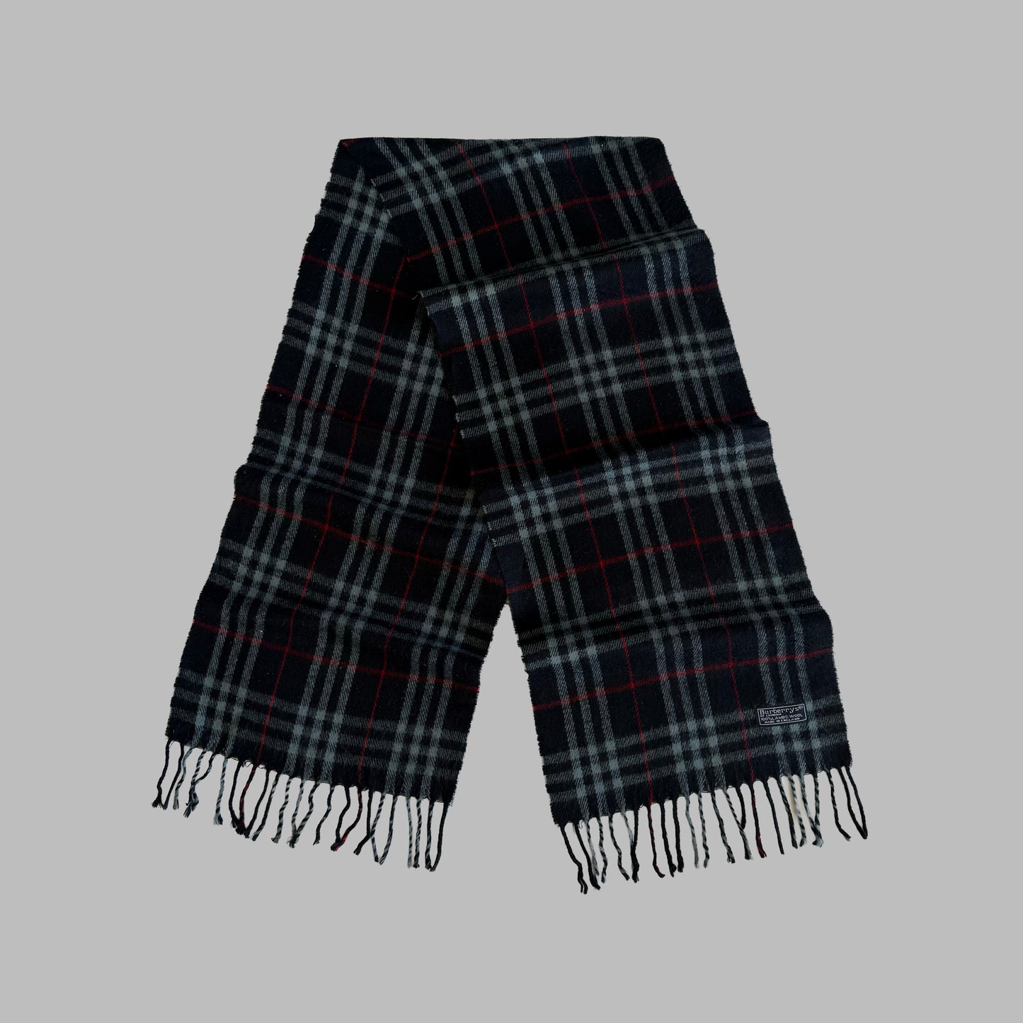90s Burberry Lambswool Check Scarf
