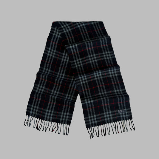 90s Burberry Lambswool Check Scarf