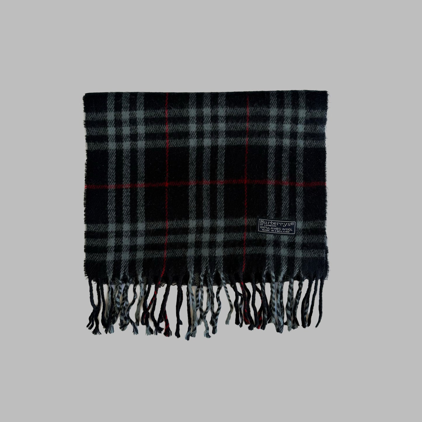 90s Burberry Lambswool Check Scarf